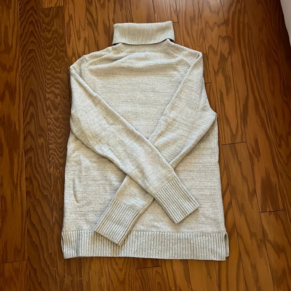 Jcrew turtleneck sweater.  Medium